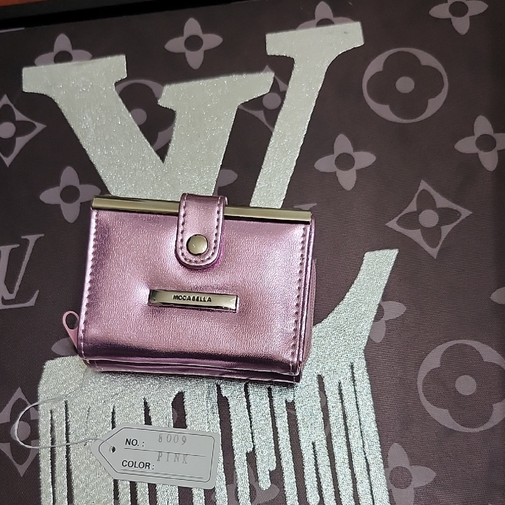 Pink Metallic Wallet By Moda Bella